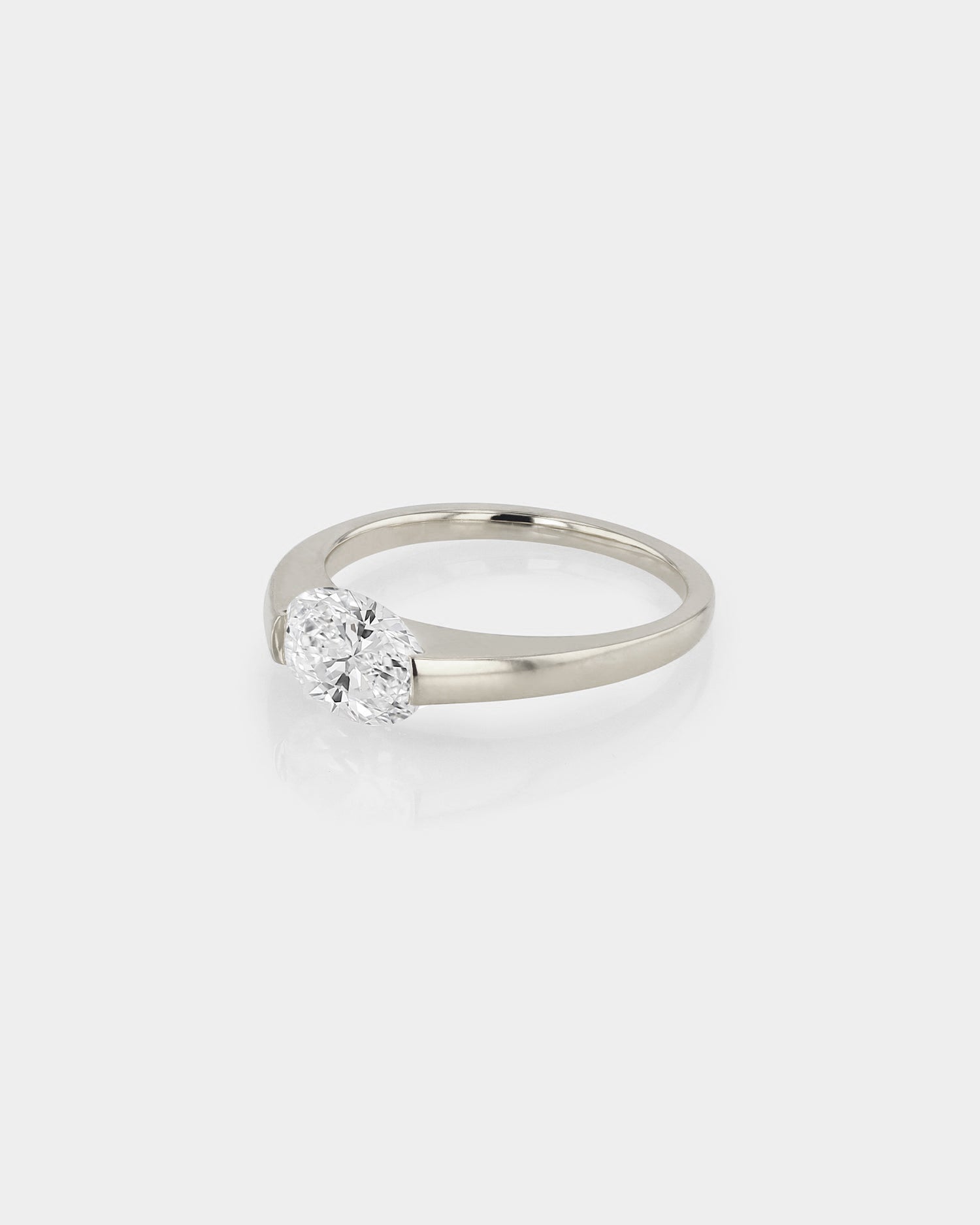 0.50 CT Oval  Lab Grown Diamond Solitaire Engagement Ring