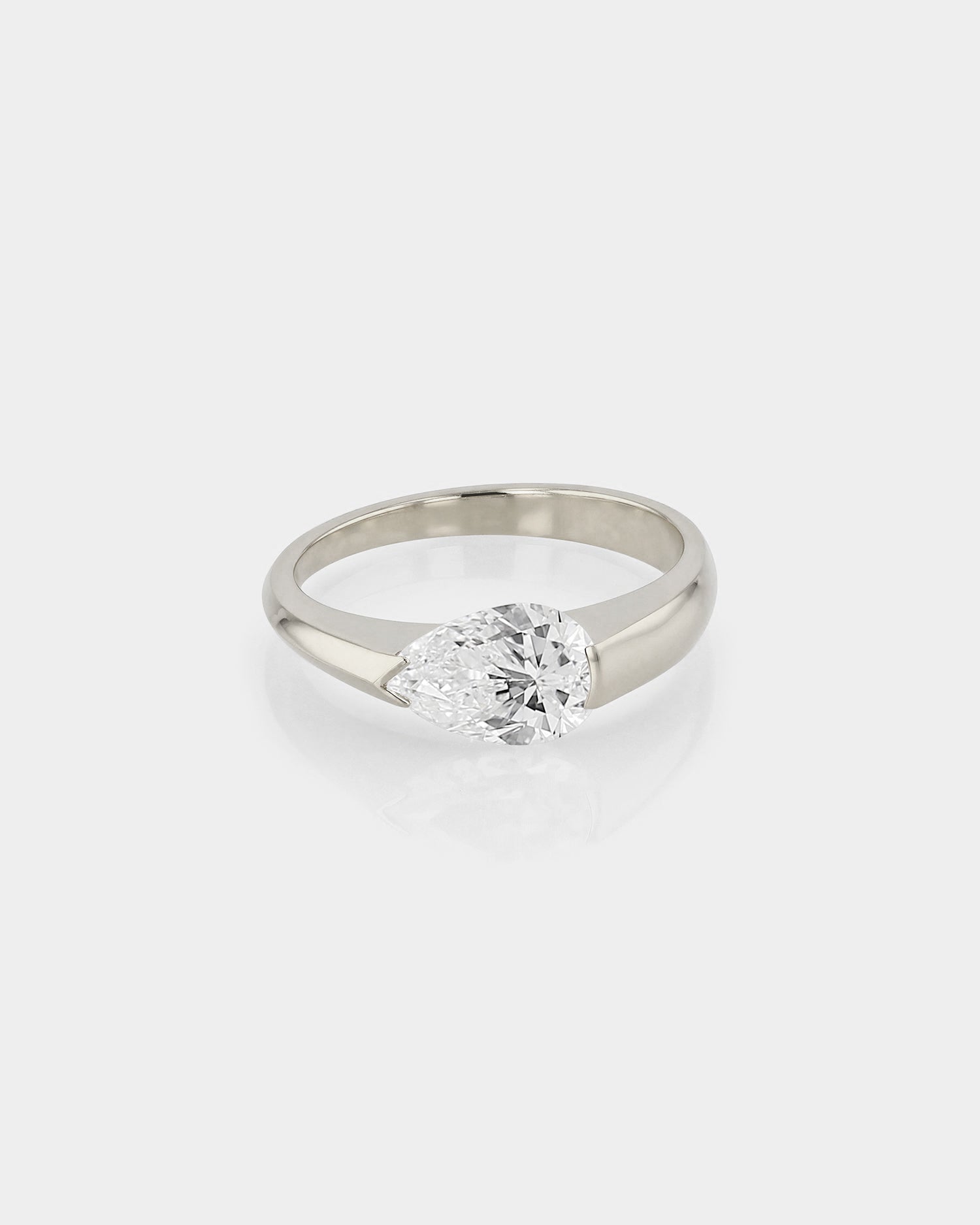 1.01 CT Pear-Cut Lab Grown Diamond Solitaire Engagement Ring