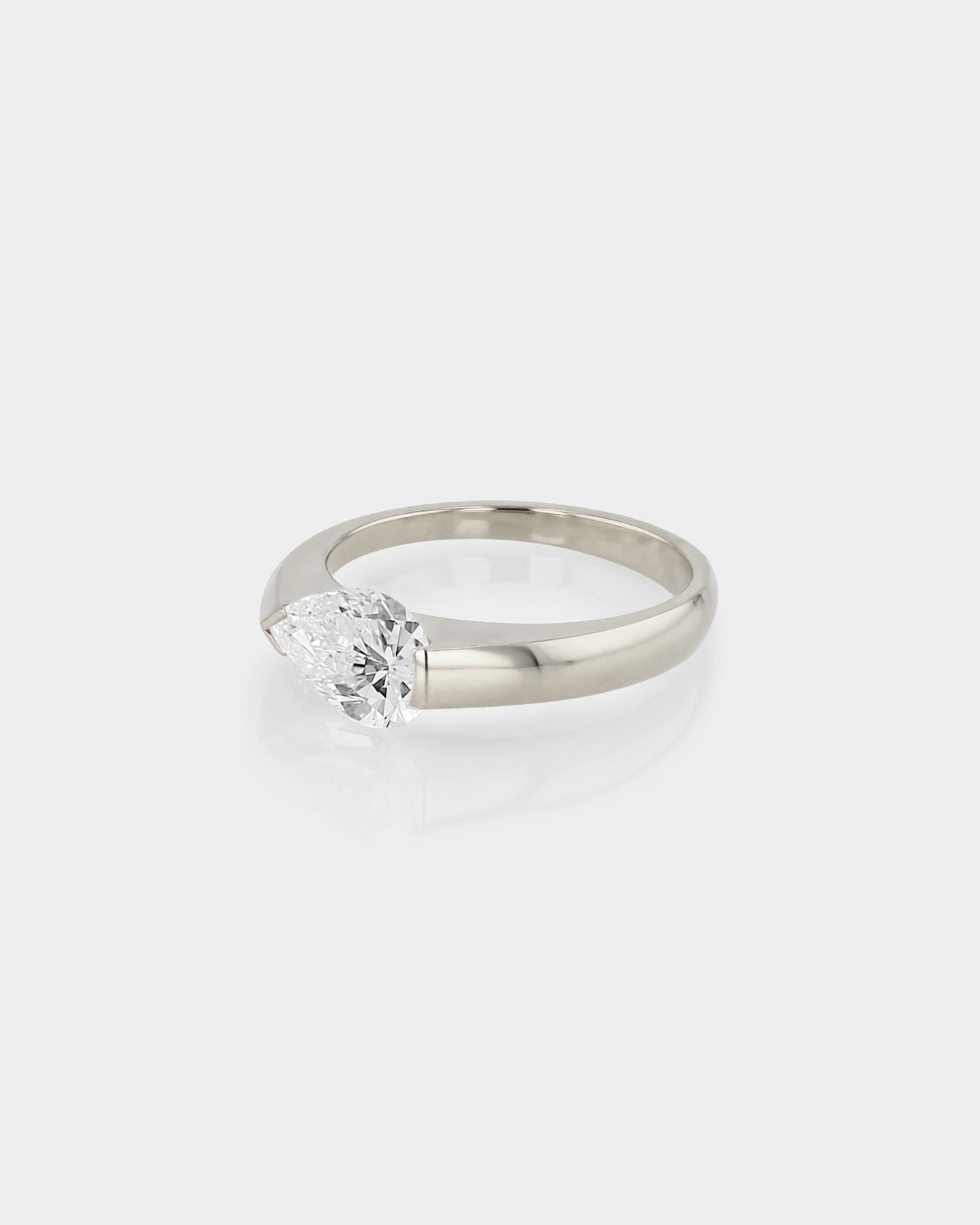 1.01 CT Pear-Cut Lab Grown Diamond Solitaire Engagement Ring 3