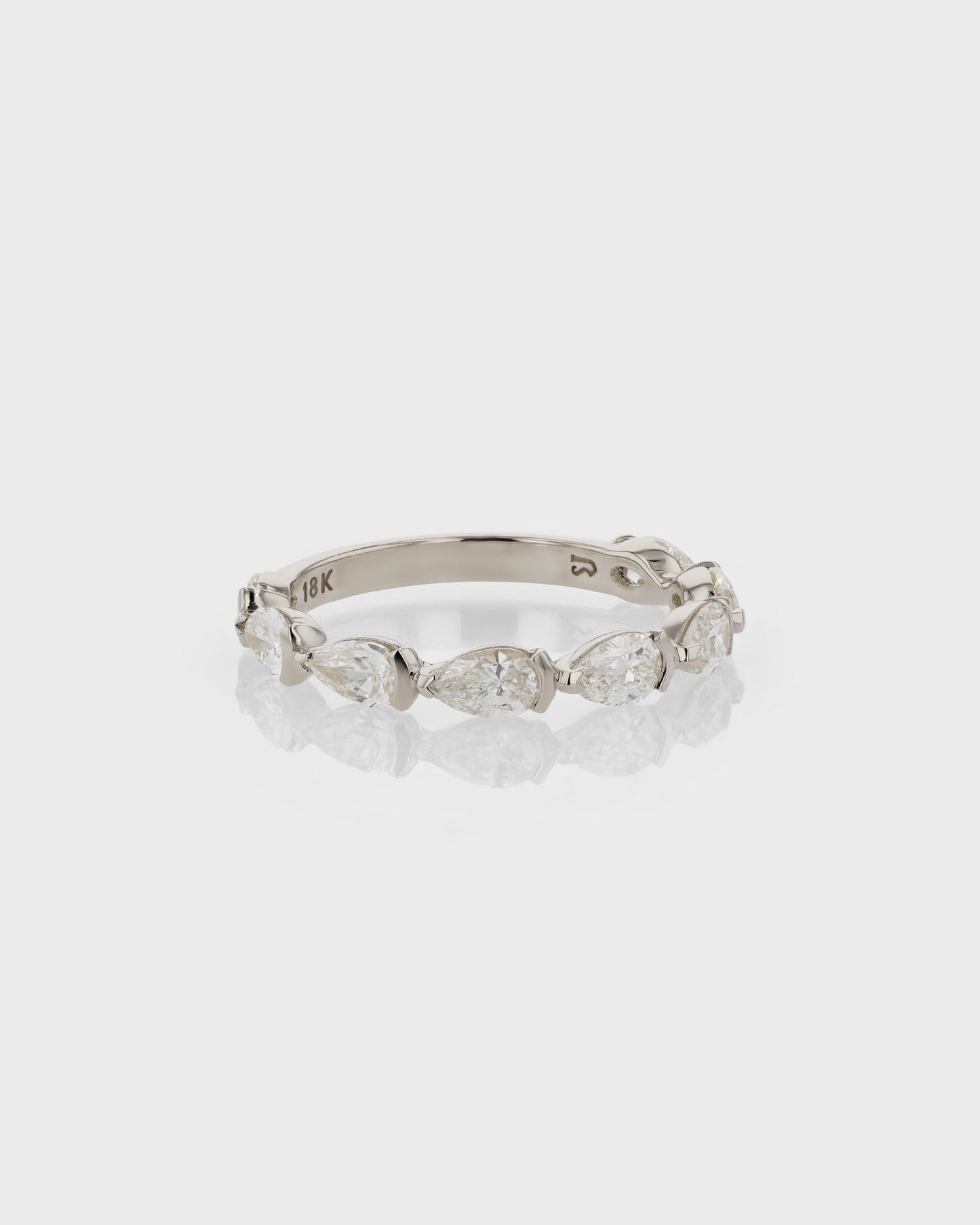 0.50 TCW Pear  Lab Grown Diamond  Half Eternity Wedding Band 2