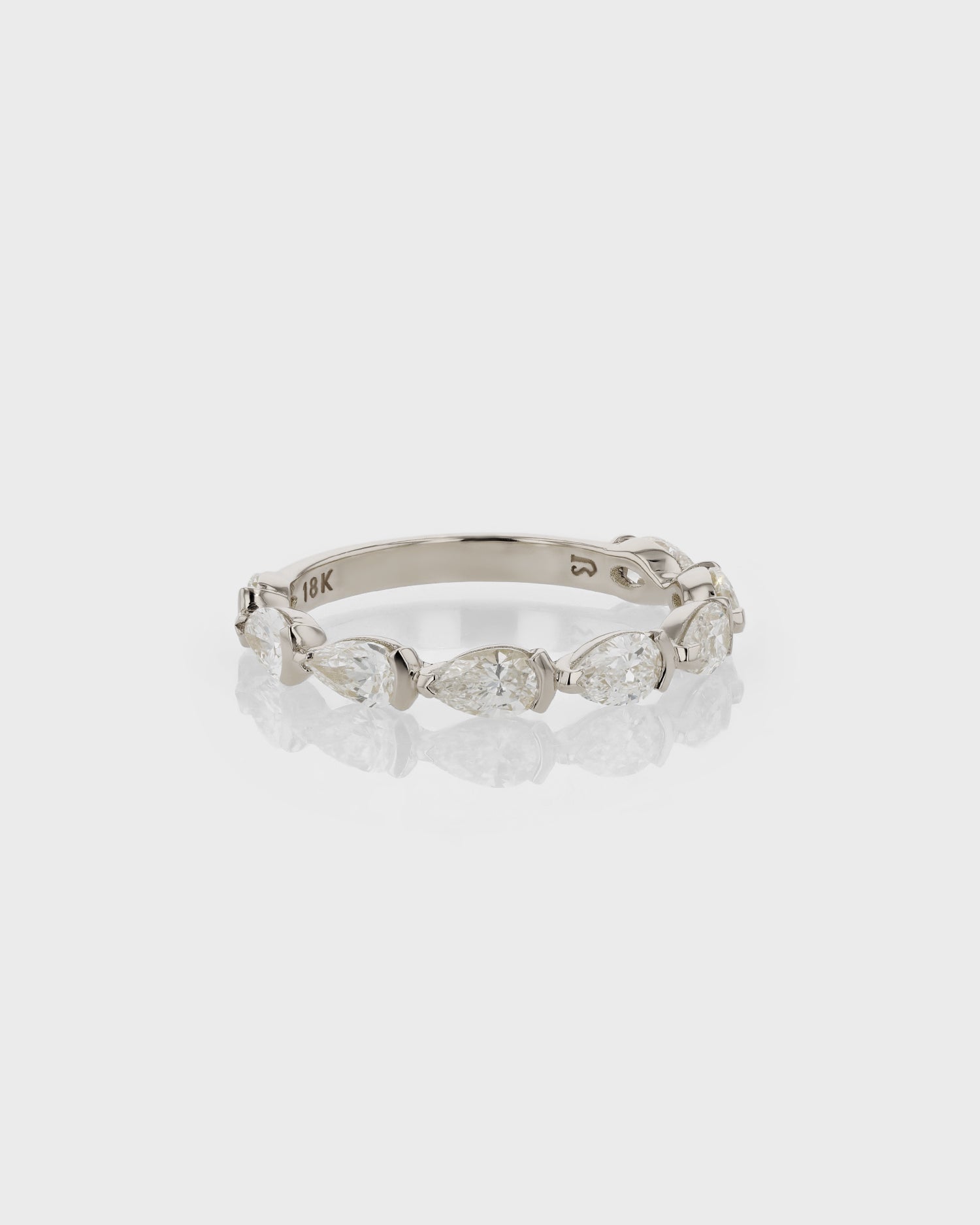 0.50 TCW Pear  Lab Grown Diamond  Half Eternity Wedding Band 2