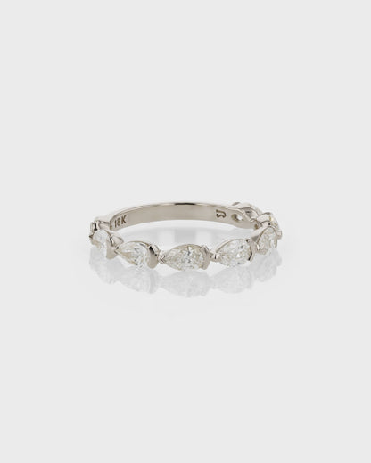 0.50 TCW Pear  Lab Grown Diamond  Half Eternity Wedding Band 2