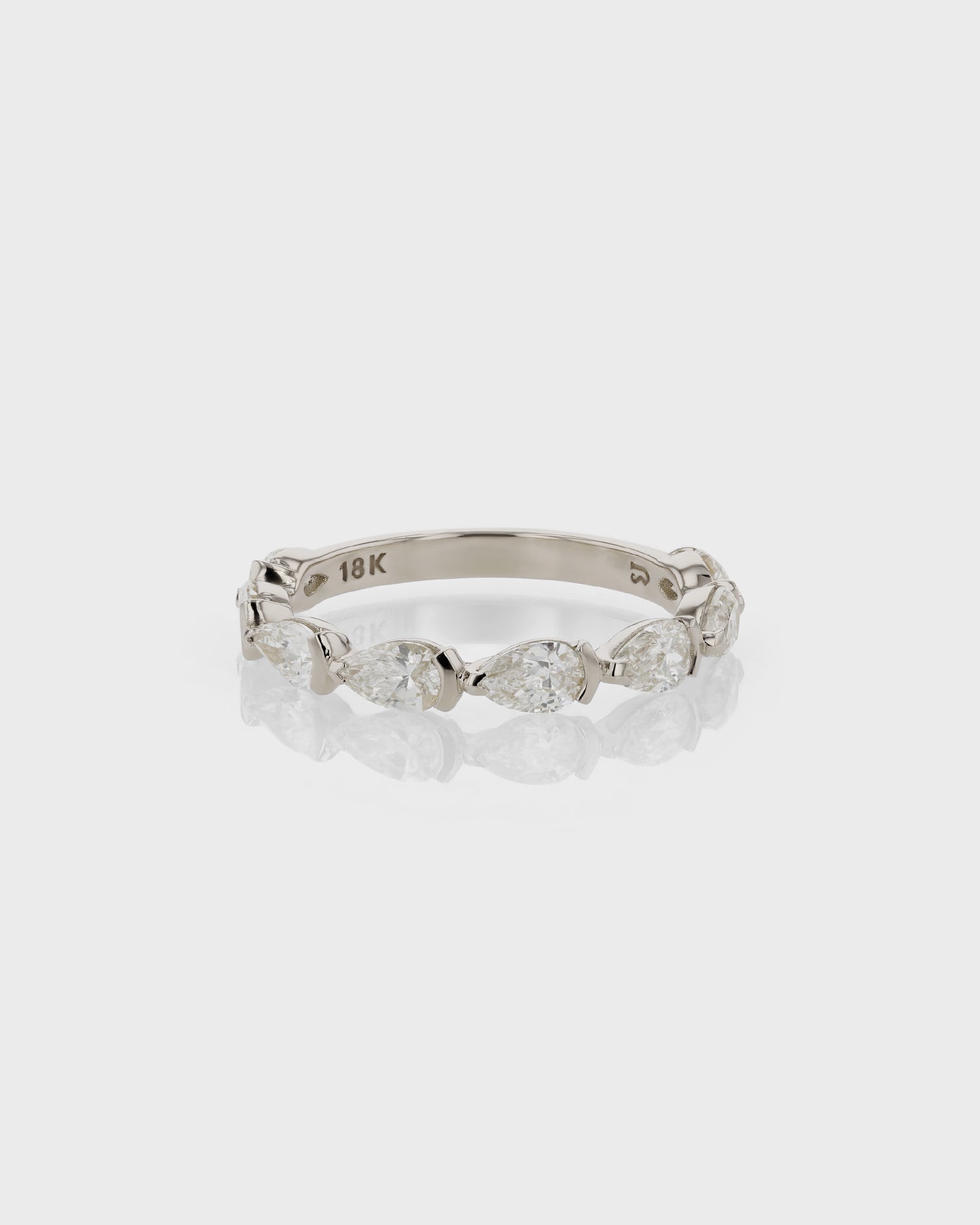 0.50 TCW Pear  Lab Grown Diamond  Half Eternity Wedding Band 1
