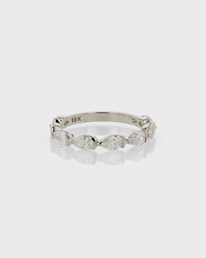 0.50 TCW Pear  Lab Grown Diamond  Half Eternity Wedding Band 1