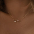 Load image into Gallery viewer, Elegant Curved Lab Grown Diamond Necklace in Gold
