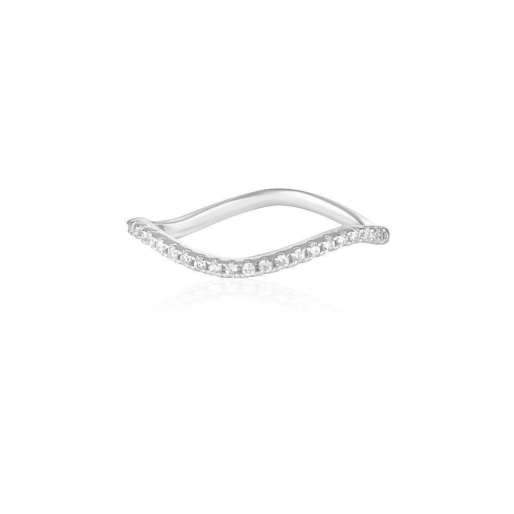 Elegant 0.15 TCW Round Lab-Grown Diamond Wave Wedding Band