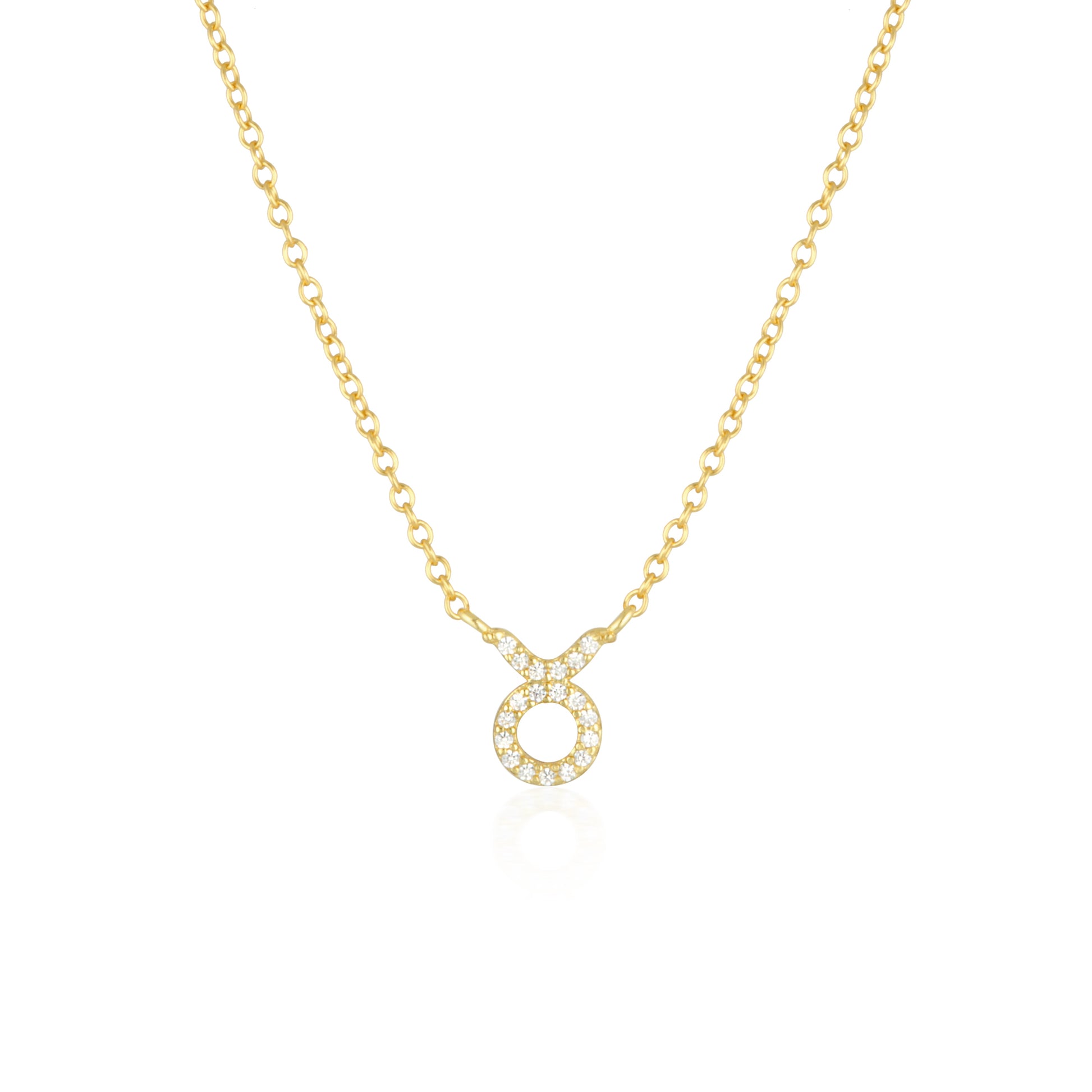 0.6 TCW Round Lab-Grown Necklace Taurus Charm Pendant 1