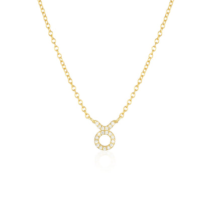 0.6 TCW Round Lab-Grown Necklace Taurus Charm Pendant 1