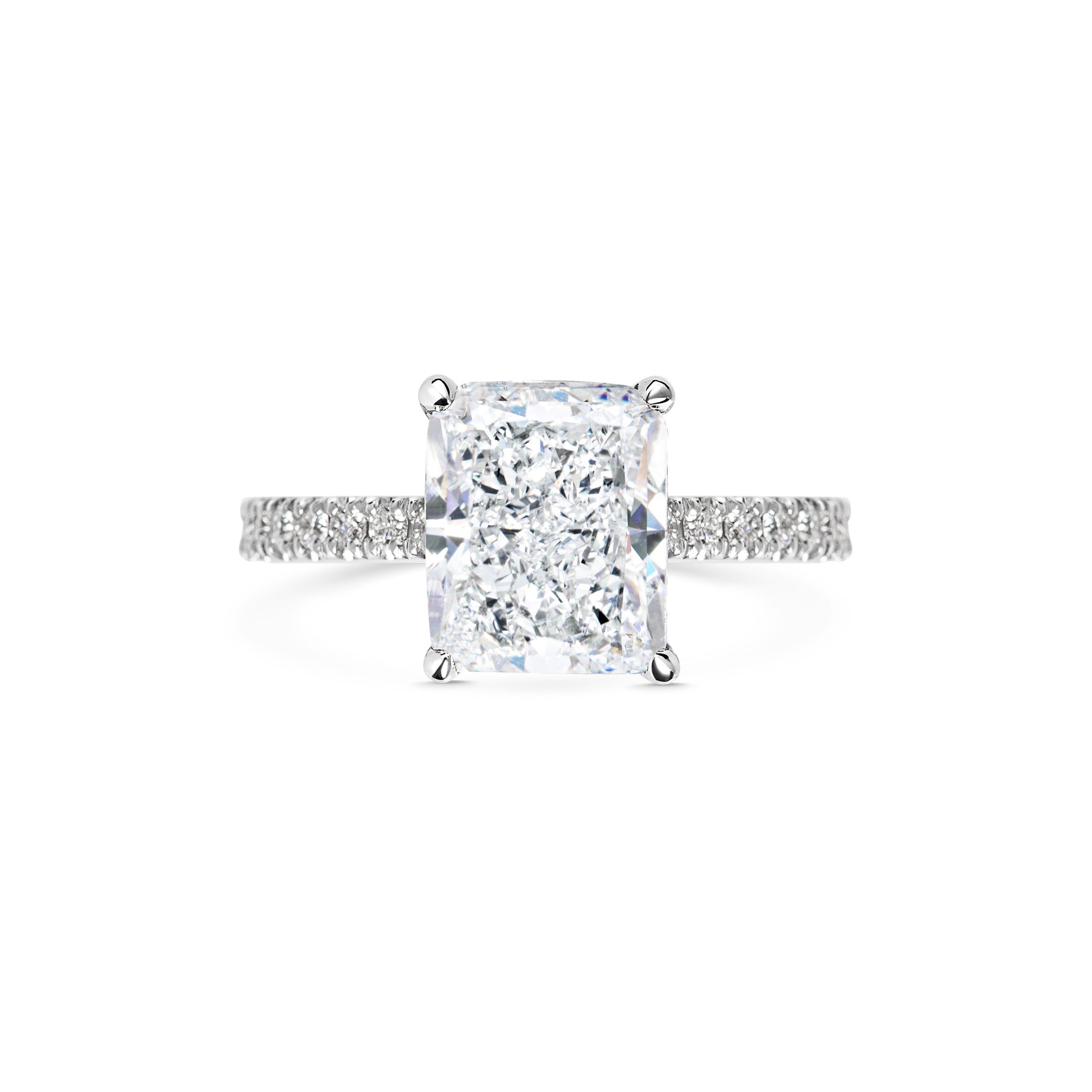 2 CT Radiant Lab-Grown Diamond Hidden Halo Pavé Ring 1