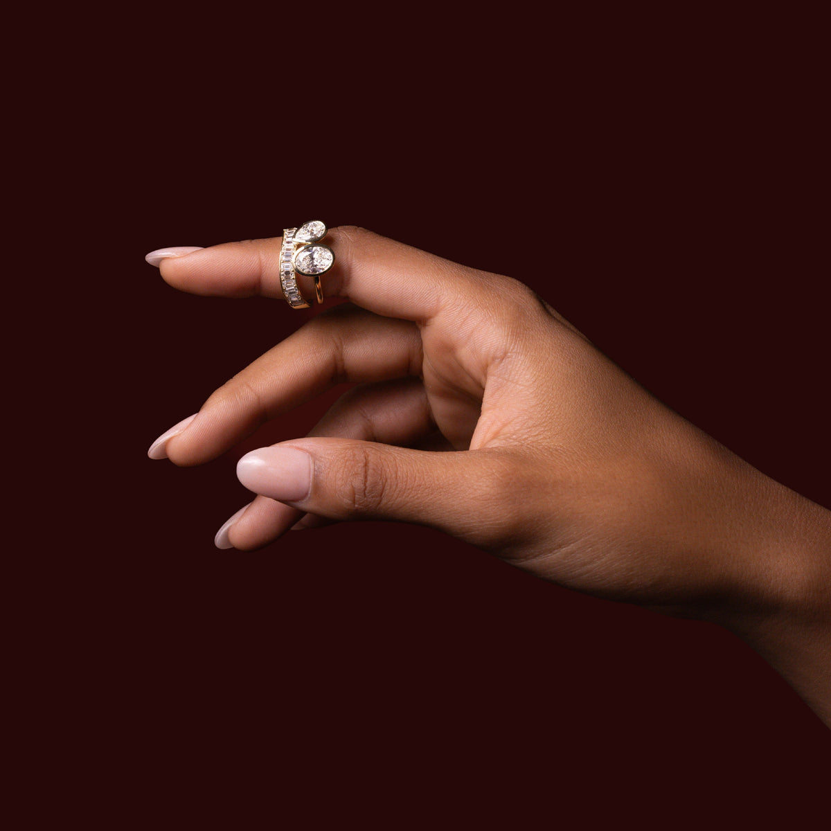 Toi Et Moi Bezel-Oval & Pear Lab Grown Diamond Engagement Ring