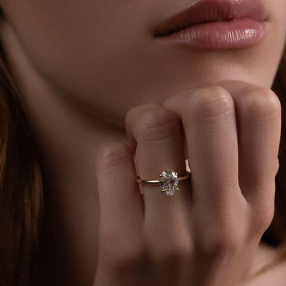 Solitaire-Oval Lab Grown Diamond Engagement Ring