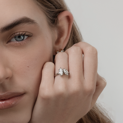 Toi Et Moi-Marquise & Marquise Lab Grown Diamond Engagement Ring