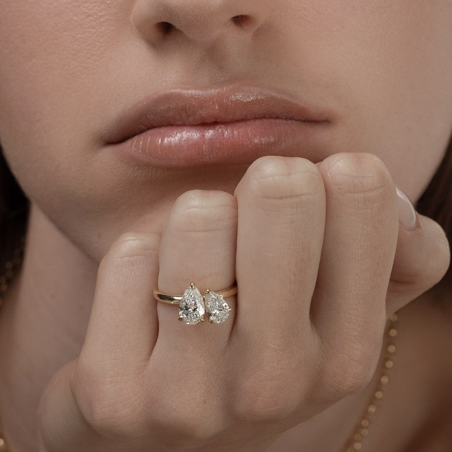 Toi Et Moi-Pear & Pear Lab Grown Diamond Engagement Ring