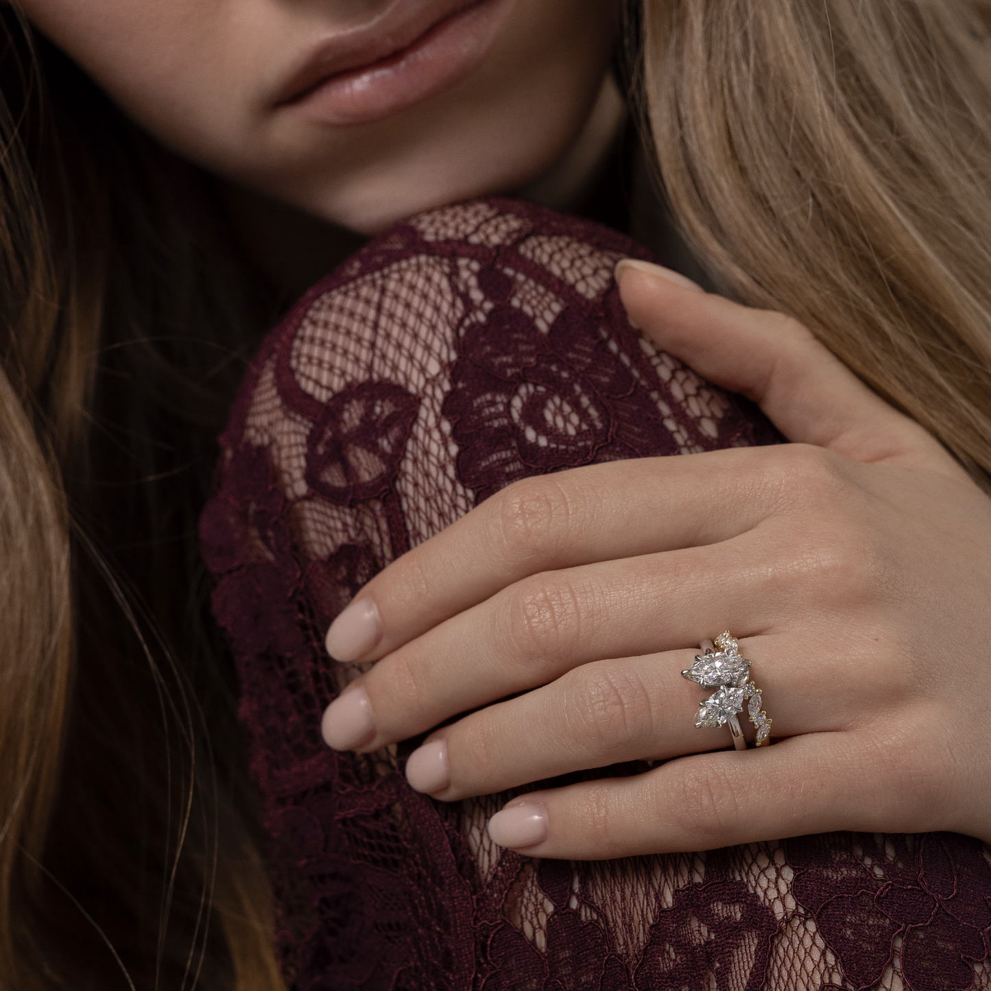 Toi Et Moi-Marquise & Marquise Lab Grown Diamond Engagement Ring