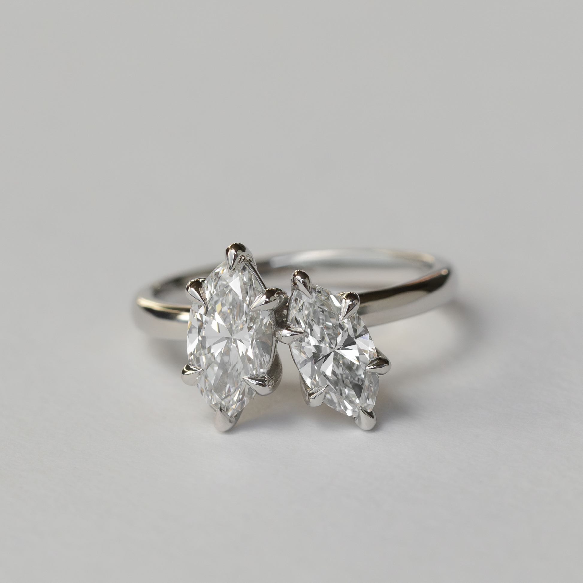 Toi Et Moi-Marquise & Marquise Lab Grown Diamond Engagement Ring