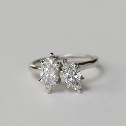 Toi Et Moi-Marquise & Marquise Lab Grown Diamond Engagement Ring
