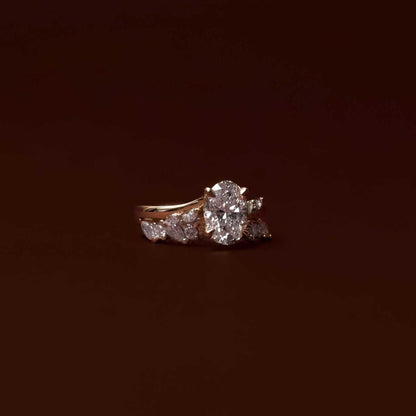 Half Eternity- 0.20 CT Oval Moissanite Wedding Band