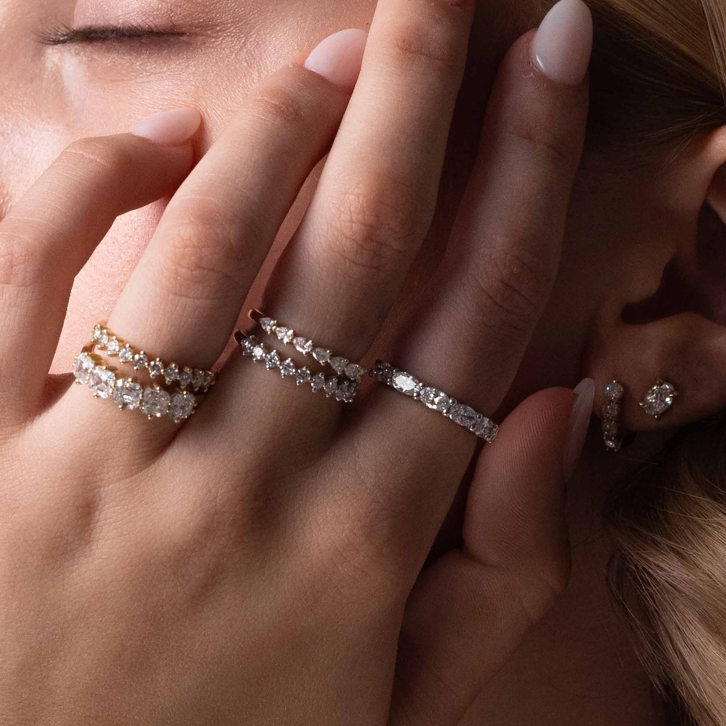 Half Eternity- 0.21 CT Round Moissanite Wedding Band