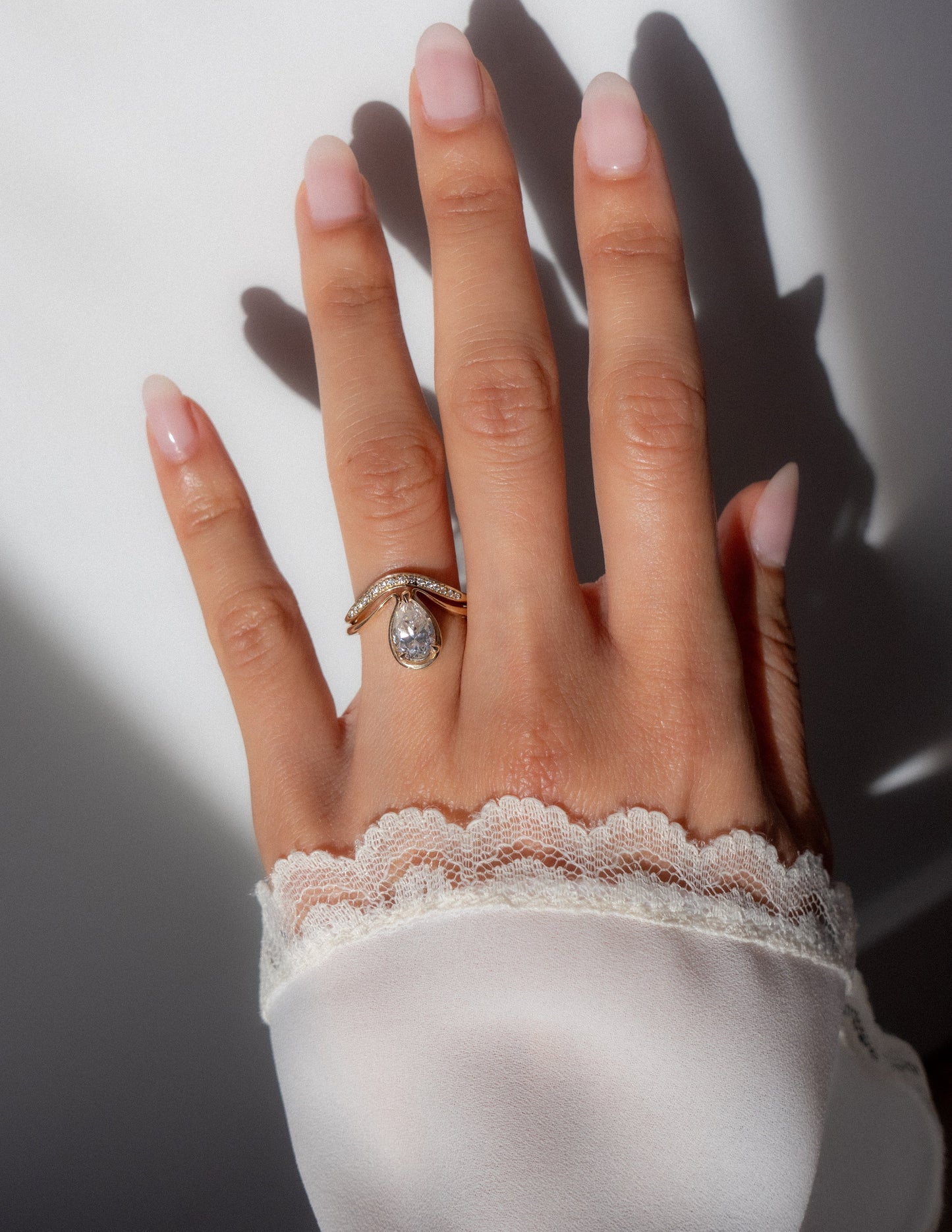 Solitaire Tear Drop Shank-Pear Lab Grown Diamond Engagement Ring