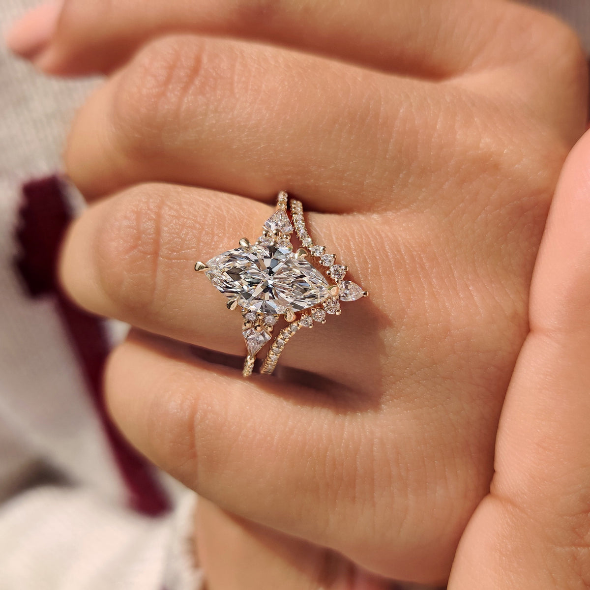 Solitaire Cathedral- 1.8 CT Cushion Lab Grown Diamond Wedding Band
