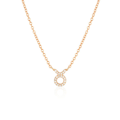 0.6 TCW Round Lab-Grown Necklace Taurus Charm Pendant 8