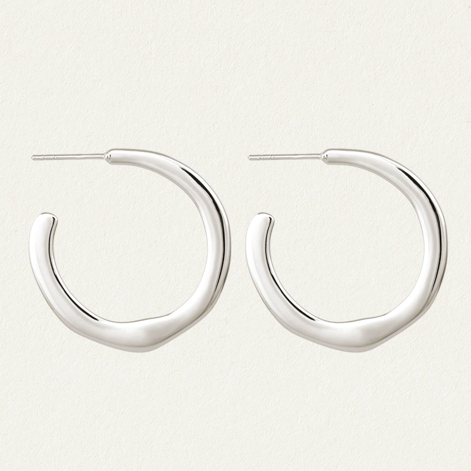 Elegant Silver Twist Hoop Earrings