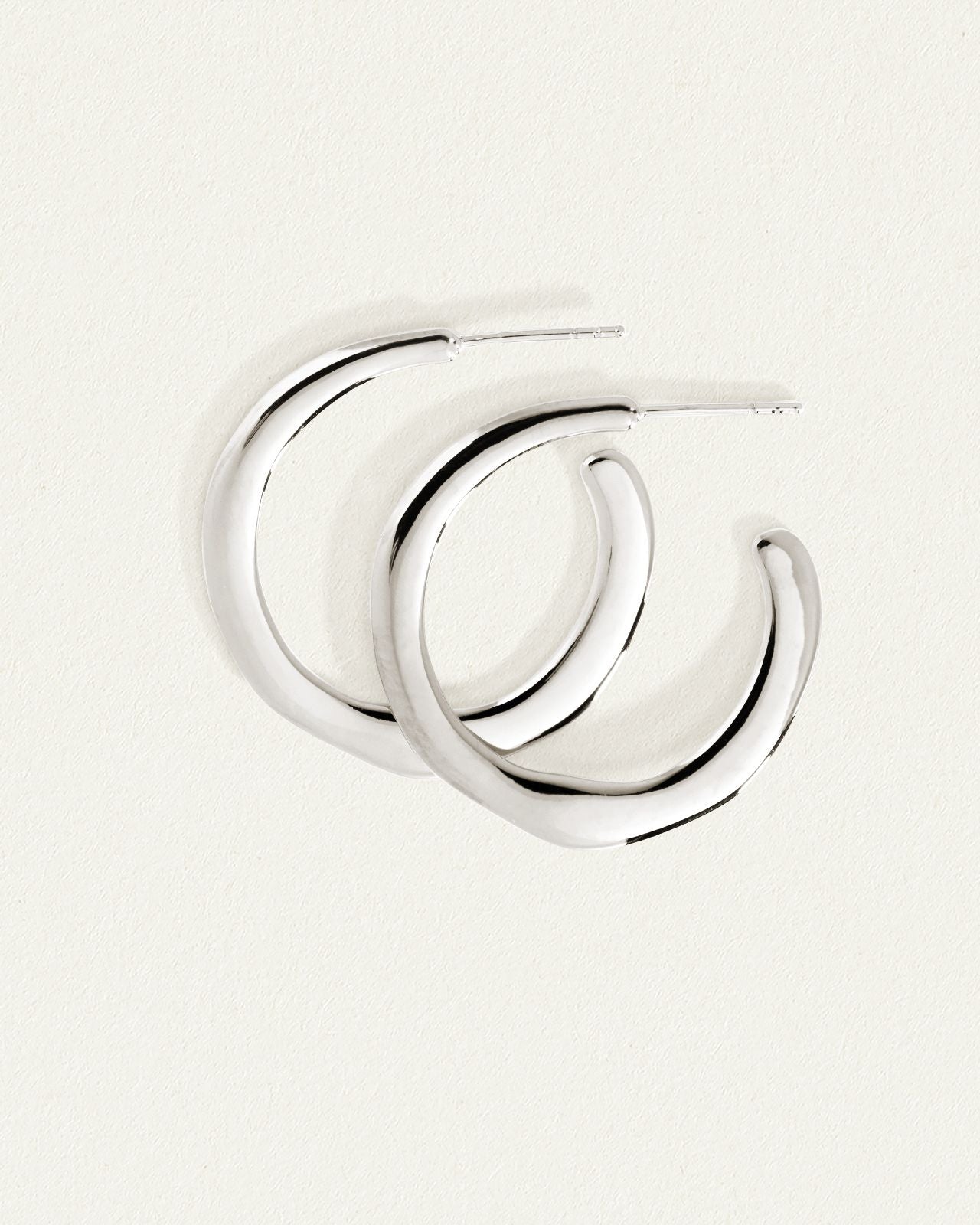 Elegant Silver Twist Hoop Earrings 3