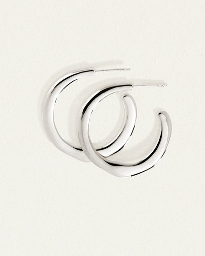 Elegant Silver Twist Hoop Earrings 3