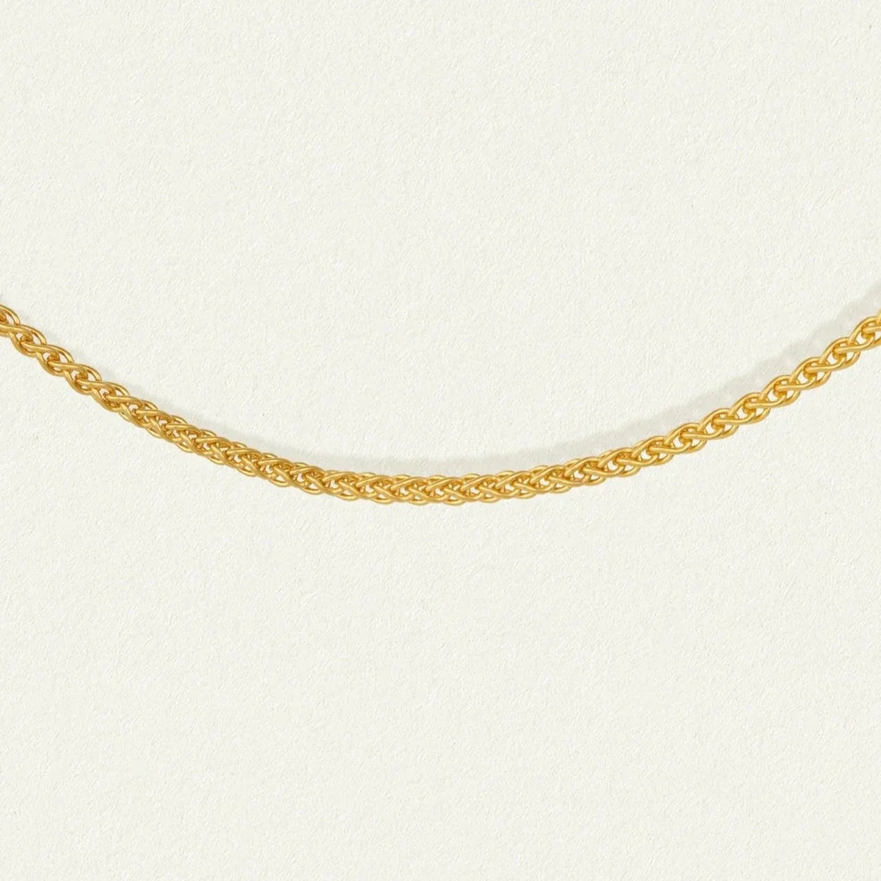 Breaded Wheat Gold Chain Necklace 1