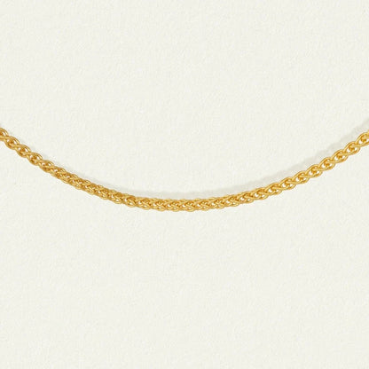 Breaded Wheat Gold Chain Necklace 1