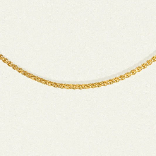 Breaded Wheat Gold Chain Necklace