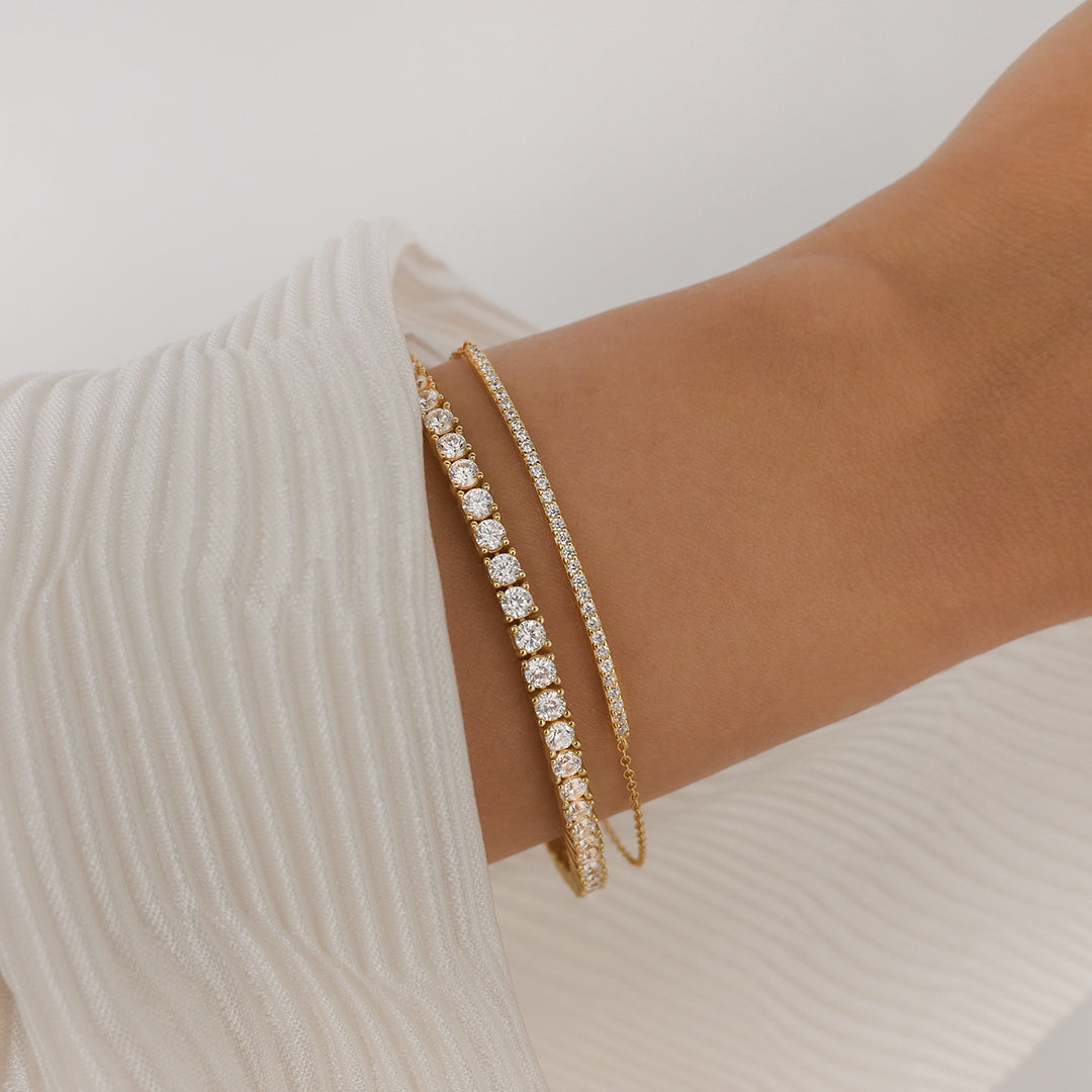 Exquisite 1 TCW Round Lab-Grown Diamond Tennis Bracelet 12