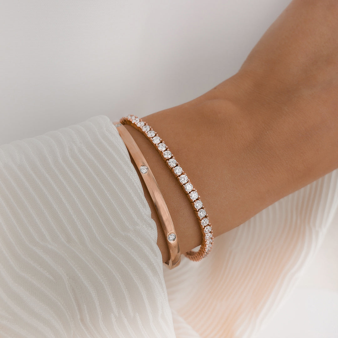 Exquisite 1 TCW Round Lab-Grown Diamond Tennis Bracelet 15