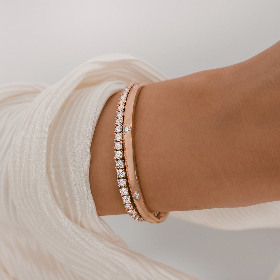 Exquisite 1 TCW Round Lab-Grown Diamond Tennis Bracelet