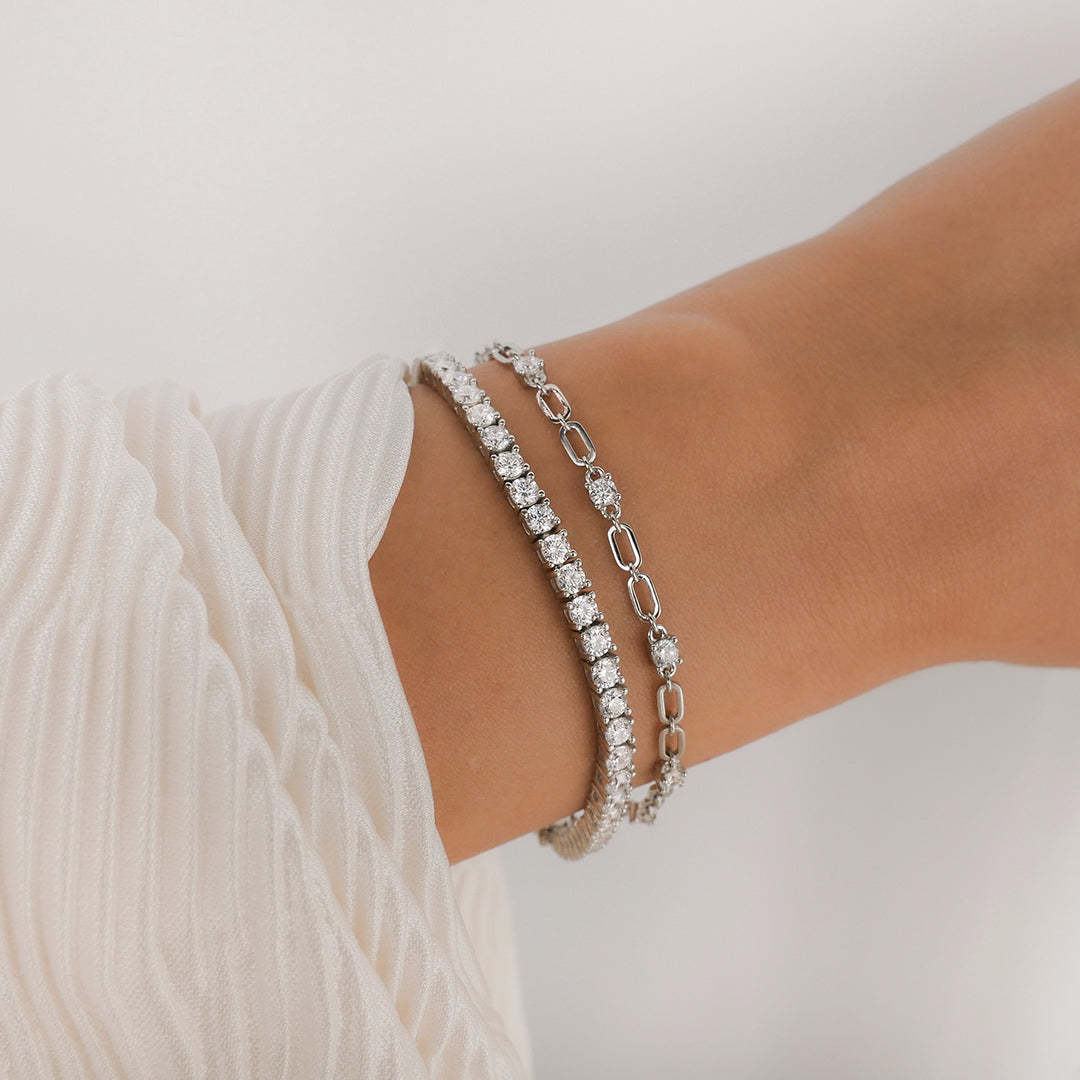 Exquisite 1 TCW Round Lab-Grown Diamond Tennis Bracelet