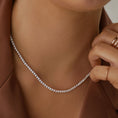 Load image into Gallery viewer, 5 Carat Round Lab-Grown Diamond Tennis Necklace in Gold
