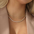 Load image into Gallery viewer, 5 Carat Round Lab-Grown Diamond Tennis Necklace in Gold
