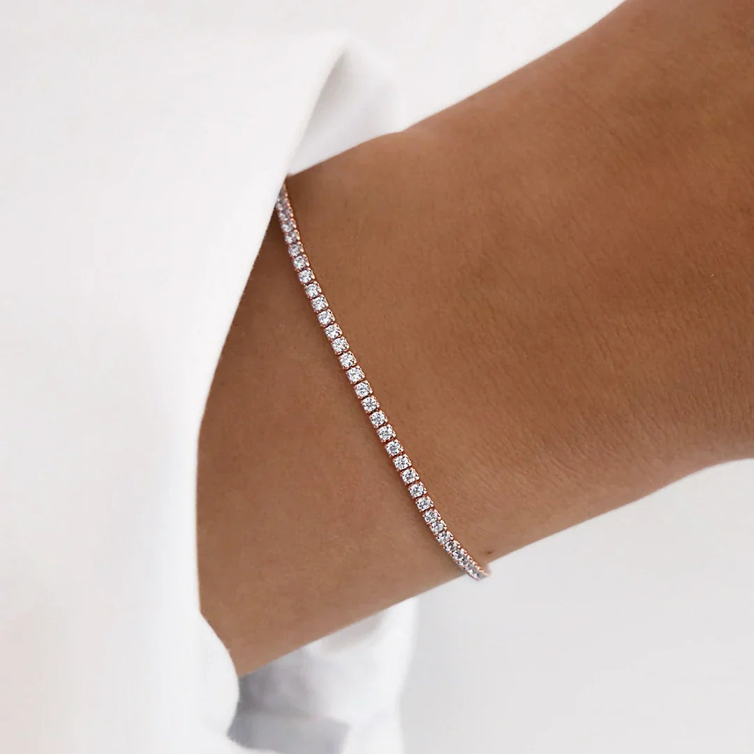 0.6 TCW Round Lab-Grown Diamond Tennis Bracelet