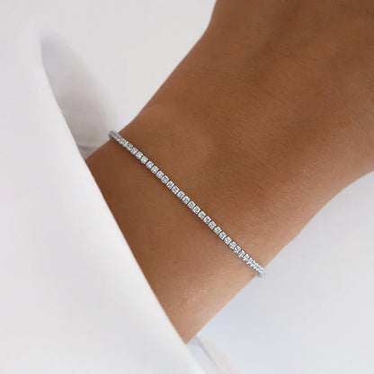 0.6 TCW Round Lab-Grown Diamond Tennis Bracelets 6