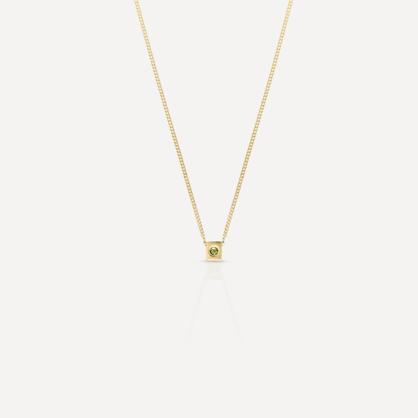Elegant 0.20 TCW Round Green Topaz Gold Pendant Necklace 1