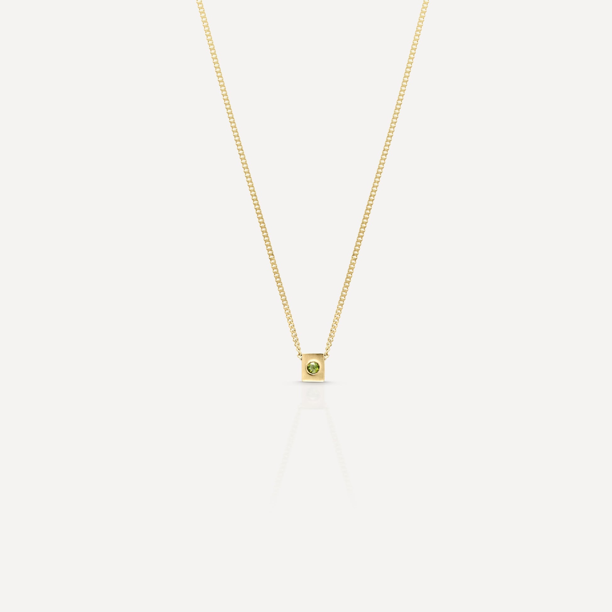 Elegant 0.20 TCW Round Green Topaz Gold Pendant Necklace 1