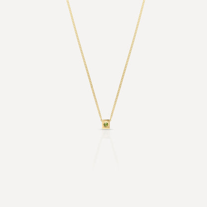 Elegant 0.20 TCW Round Green Topaz Gold Pendant Necklace 1