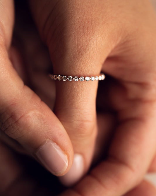 0.88 TCW Round Cut Half Eternity Lab Grown Diamond Wedding Band