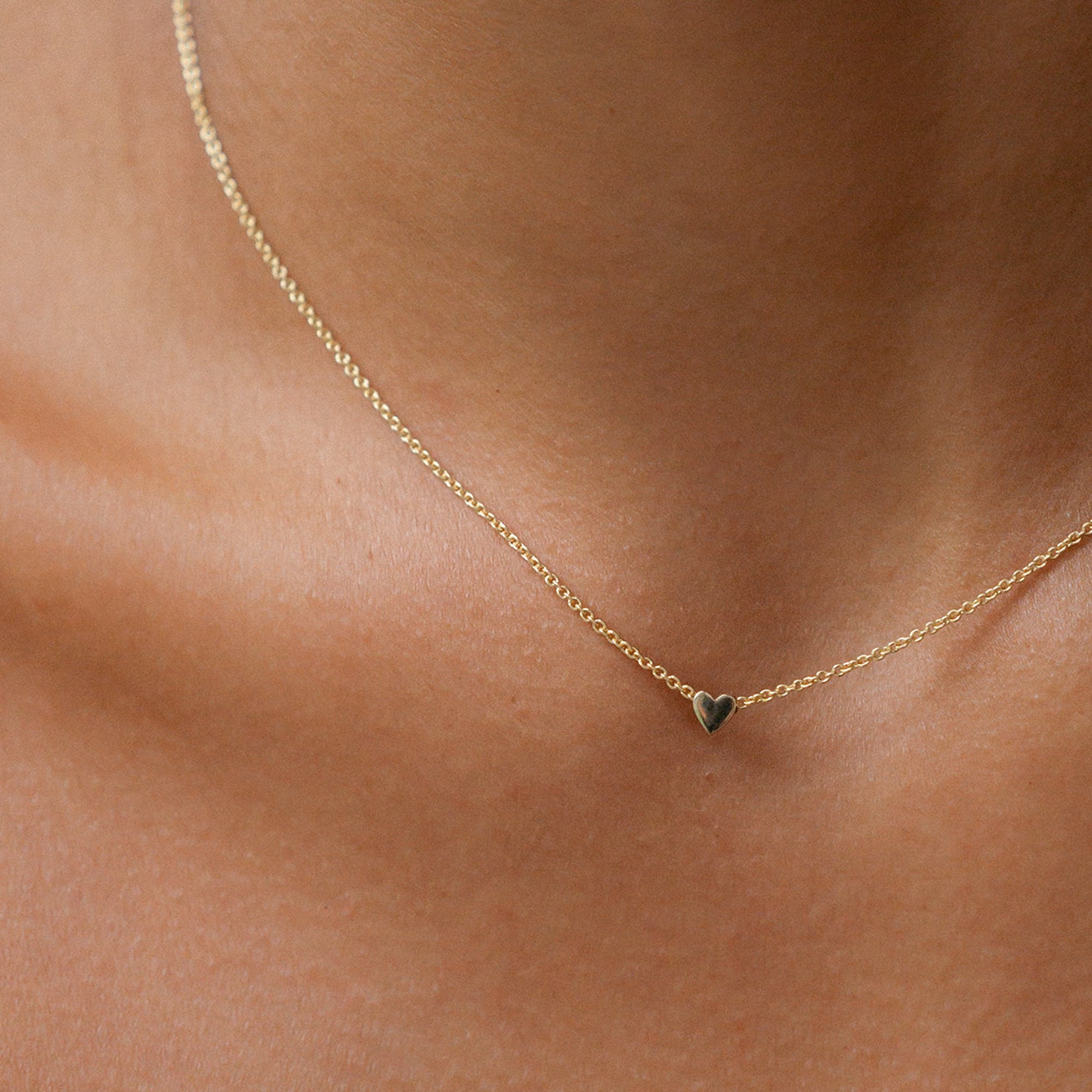 Delicate Heart Charm Gold Necklace