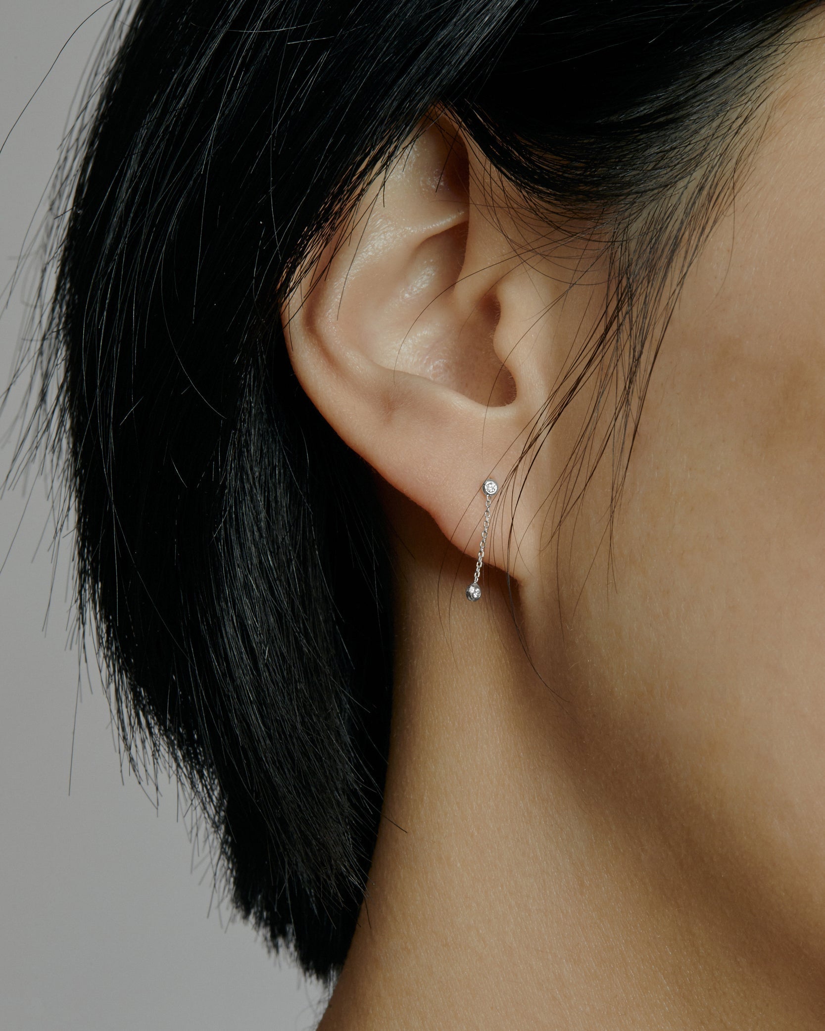 Radiant Round Lab Grown Diamond Drop Earrings 5