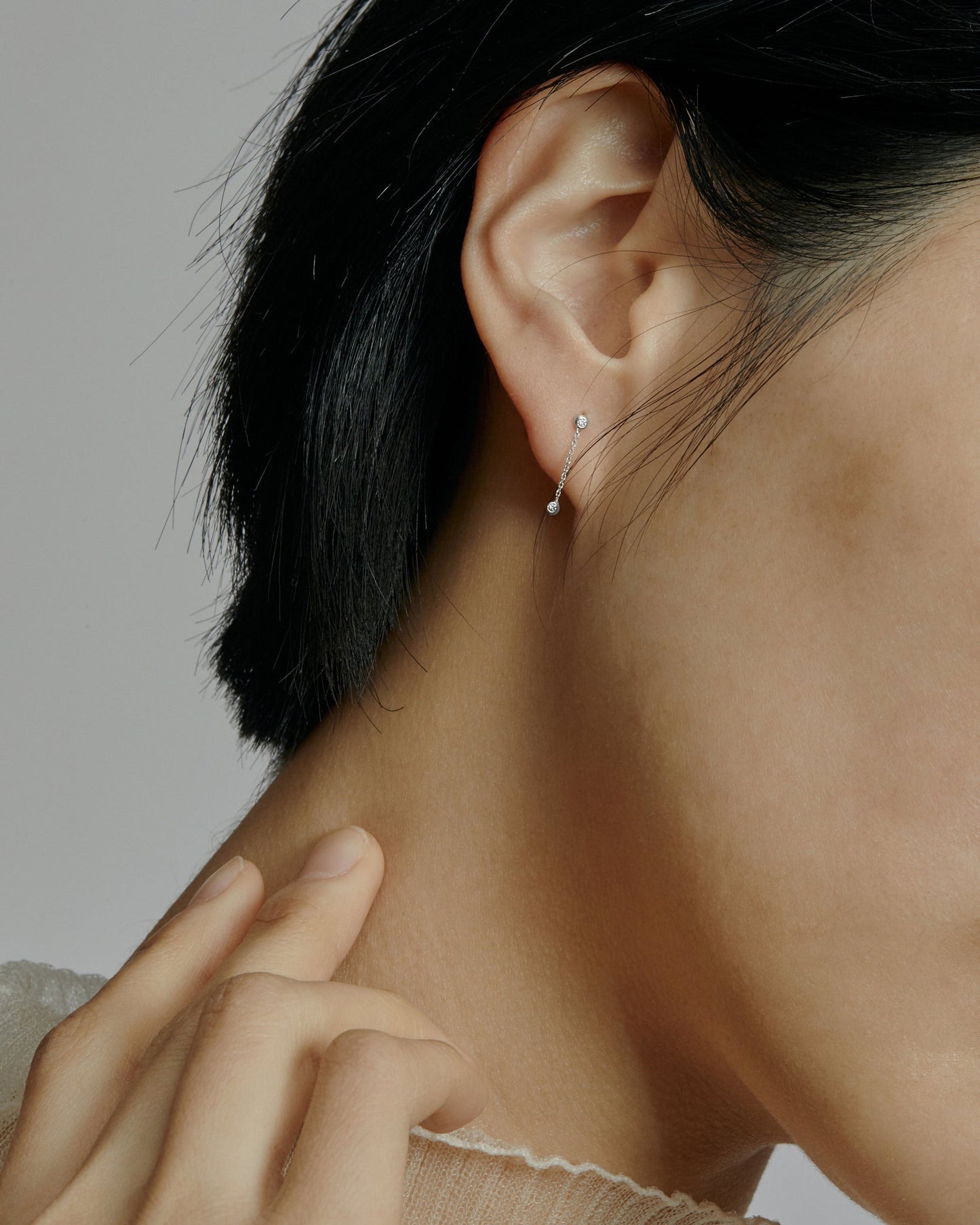 Radiant Round Lab Grown Diamond Drop Earrings 4