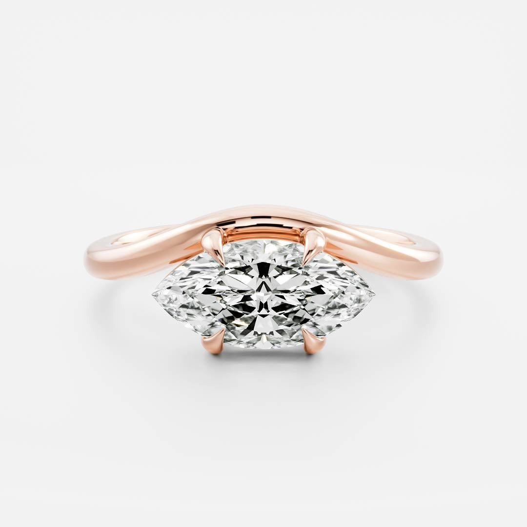 East West Solitaire-Marquise Lab Grown Diamond Engagement Ring