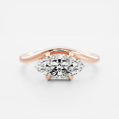 East West Solitaire-Marquise Lab Grown Diamond Engagement Ring