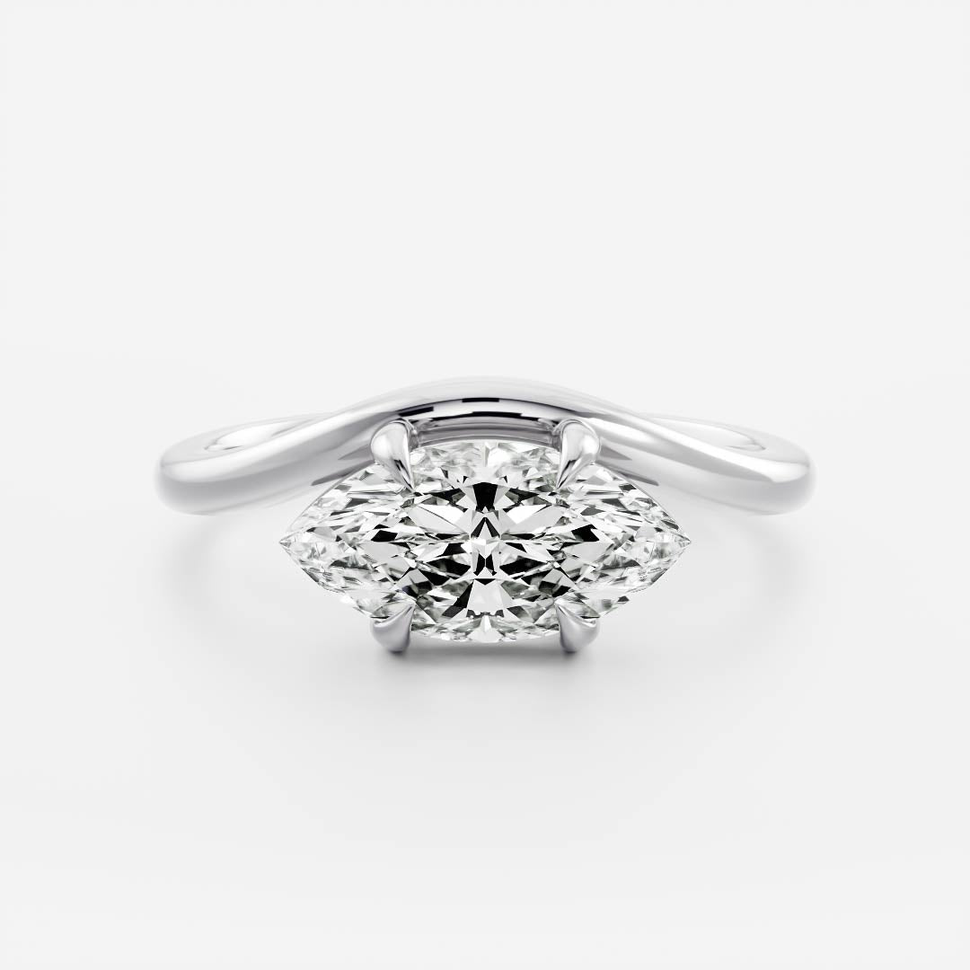 East West Solitaire-Marquise Lab Grown Diamond Engagement Ring