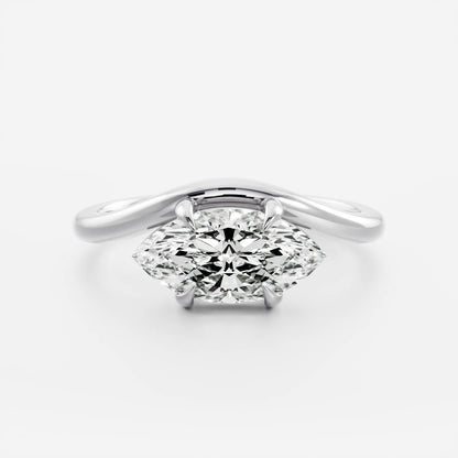 East West Solitaire-Marquise Lab Grown Diamond Engagement Ring